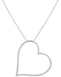 Macy's - Diamond Large Open Heart 18" Pendant Necklace (3/4 Ct. T.w. - Lyst