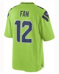 Nike Synthetic Fan 12 Seattle Seahawks Limited Color Rush Jersey In Green For Men Lyst