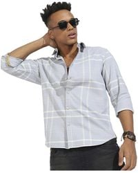 Campus Sutra - Light Contrast Tartan Plaid Shirt. - Lyst