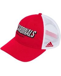 adidas - Red Louisville Cardinals Mascot Block Letter Slouch Trucker Adjustable Hat - Lyst