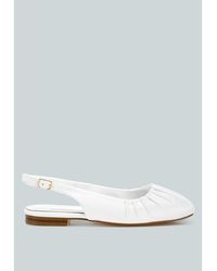 Rag & Co - Cheeni Satin Square Toe Flat Slingbacks - Lyst