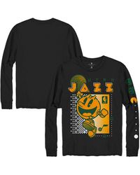 Junk Food Black Utah Jazz Pac Man Fast Break Long Sleeve T-shirt
