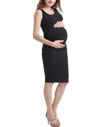 Kimi + Kai - Kimi + Kai Maternity Delia Ruched Midi Dress - Lyst