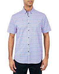 Society of Threads - Regular Fit Non-iron Performance Stretch Micro Flower Print Button-down Shirt - Lyst