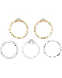 Lucky Brand Two-tone 5-pc. Set Imitation Pearl Accent Stack Rings - White
