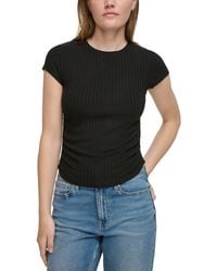 Calvin Klein - Short-sleeve Side-ruched Crop Top - Lyst