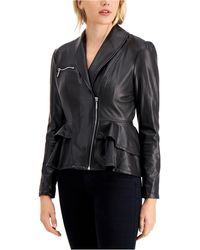 guess leather jacket womens