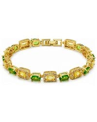 Macy's - Peridot Oval And Lemon Yellow Baguette Cubic Zirconia Pave Halo Bracelet - Lyst
