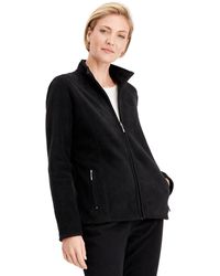 Karen Scott Petite French Terry Zip-Front Hoodie, Created for Macy's - Deep Black - Size PP