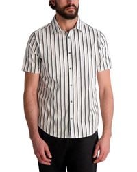 Karl Lagerfeld - Short Sleeve Striped Button-front Shirt - Lyst