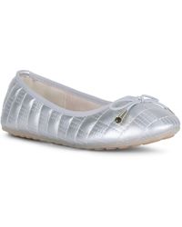 Danskin Adore Ballet Flat With Quilted Upper - Metallic