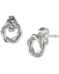 Ralph Lauren - Lauren Sterling Pave Open Knot Stud Earrings - Lyst