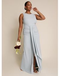 Six Stories - Drape Gathered Sleeveless Stretch Dress - Lyst