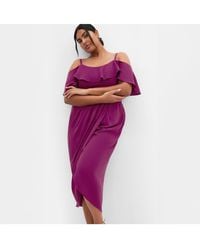 City Chic - Plus Size Flirtation Drape Midi Dress - Lyst