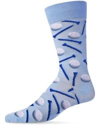 Memoi - Golf Ball And T-shirt Rayon From Bamboo Blend Novelty Crew Socks - Lyst