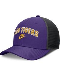 Nike - Purple/black Lsu Tigers Legacy Arch Rise Performance Trucker Adjustable Hat - Lyst