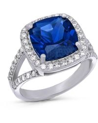 Macy's - Cushion Cut Created Sapphire Halo Statement Ring - Lyst