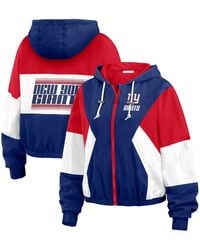 WEAR by Erin Andrews - New York Giants Color Block Full-zip Windbreaker Jacket - Lyst