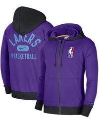 Nike - Purple And Black Los Angeles Lakers 2021/22 City Edition Courtside Heavyweight Fleece Full-zip Hoodie - Lyst
