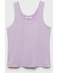 Mango - Cotton Strap Top - Lyst