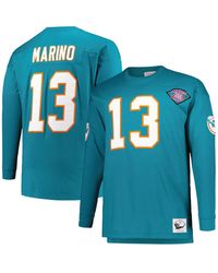 Mitchell & Ness - Dan Marino Miami Dolphins Big And Tall Cut And Sew Player Name And Number Long Sleeve T-shirt - Lyst