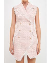 Endless Rose - Check Tweed Mini Dress - Lyst