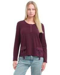 Wilt - U Neck Button Placket Tee - Lyst