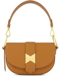 Mac Duggal - Gold Plated Hardware Grain Leather Saddle Bag - Lyst