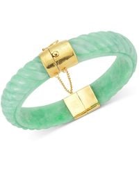 Macy's - Dyed Jadeite Bangle Bracelet In 14k Gold Over Sterling Silver - Lyst