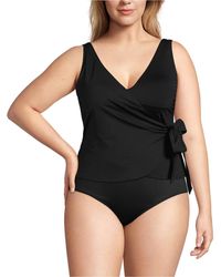 Lands' End - Plus Size Side Tie Tankini Top - Lyst