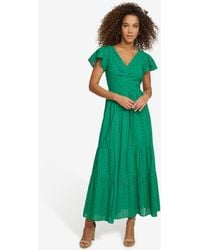 Kensie - Textured Eyelet-embroidered Maxi Dress - Lyst