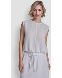 DKNY - Drawstring Hem Sleeveless Top - Lyst