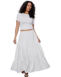 Sanctuary - The Prairie Linen Tiered Maxi Skirt - Lyst