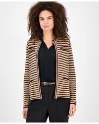 Anne Klein - Metallic Knit Cardigan P Xxs Xxl - Lyst