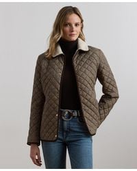 Ralph Lauren - Faux-sherpa-collar Quilted Coat - Lyst