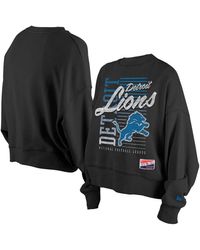 KTZ - Detroit Lions Oversized Throwback Mineral Wash Crew Neck Sweatshirt - Lyst