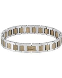 Lacoste - Metropole Silver-tone Stainless Steel Black Ip Bracelet - Lyst