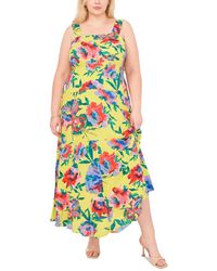 Vince Camuto - Plus Size Floral-print Tiered Maxi Dress - Lyst