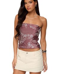 Edikted - Zelda Bead & Sequin Strapless Top - Lyst