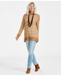Style & Co. - Style Co Striped Long Sleeve Sweater High Rise Straight Leg Jeans Created For Macys - Lyst