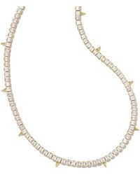 Kendra Scott - 14k Gold-plated Spike Cubic Zirconia 17" Adjustable Tennis Necklace - Lyst
