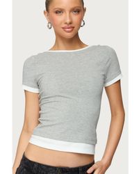Edikted - Julietta Contrast Layered T Shirt - Lyst