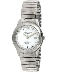 Timetech - Round Stainless Steel White Dial Expansion Watch - Lyst