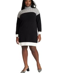 Eloquii - Plus Size Colorblocked Sweater Mini Dress - Lyst