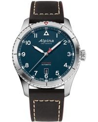 Alpina - Swiss Automatic Startimer Leather Strap Watch 41mm - Lyst