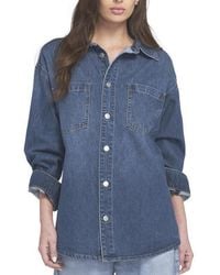 Elle Collection - Feather Soft Denim Shirt Button Down Top - Lyst