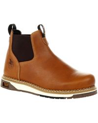 Georgia Boot - Amp Lt Wedge Chelsea Work Boot - Lyst