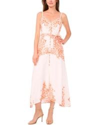 Cece - Placement Print Sleeveless Fit & Flare Dress - Lyst