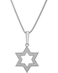 Macy's - Diamond Star Of David 22" Pendant Necklace (1/2 Ct. T.w.) - Lyst