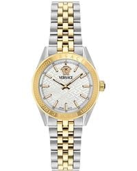 Versace - V-code Two-tone Stainless Steel Bracelet Watch - Lyst